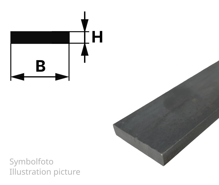 Flachstab 10x3 mm, "schwarz", EN10058, S235JR+AR