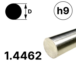 Rundstab 6 mm, "blank", h9,  EN 10278, 1.4462 (Duplex)