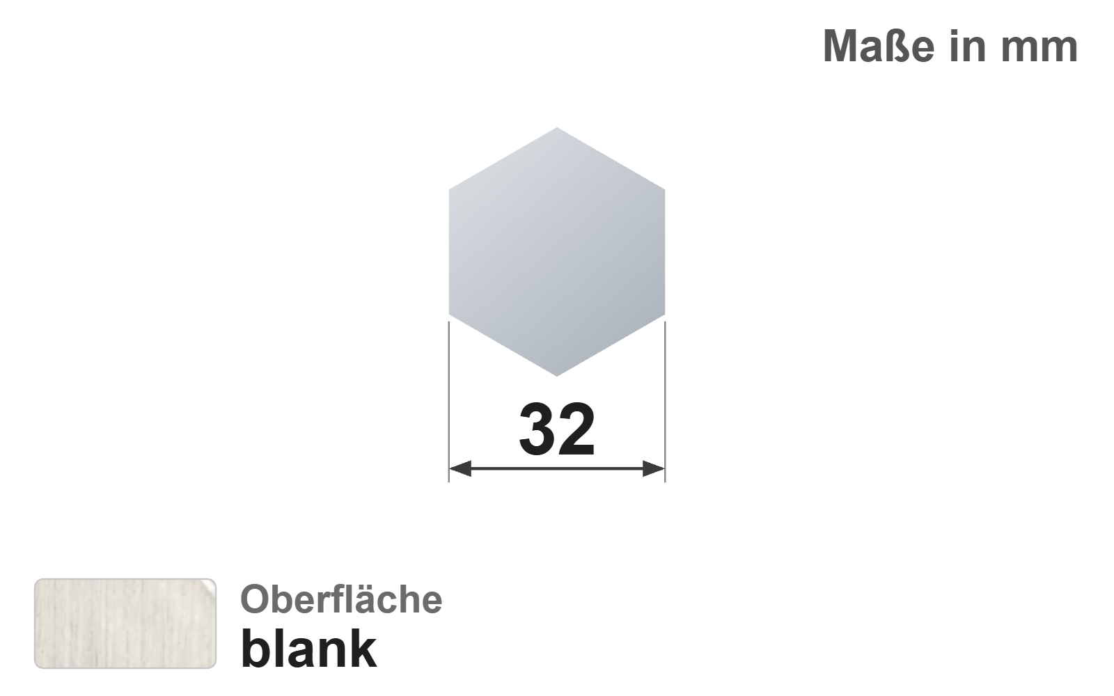 Sechskantstab 32,0 mm, "blank", h11, EN10278, 1.4404/316L (V4A)