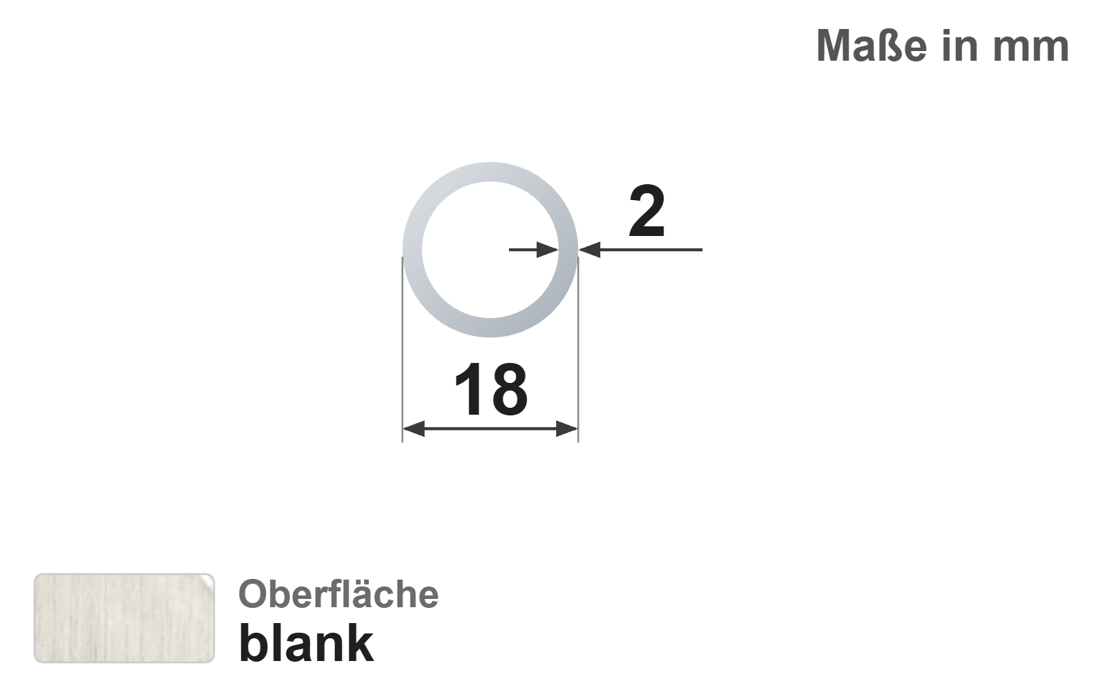 Präzisionsstahlrohr nahtlos 18,0x2,0 mm, "blank", EN10305-1, E235+C