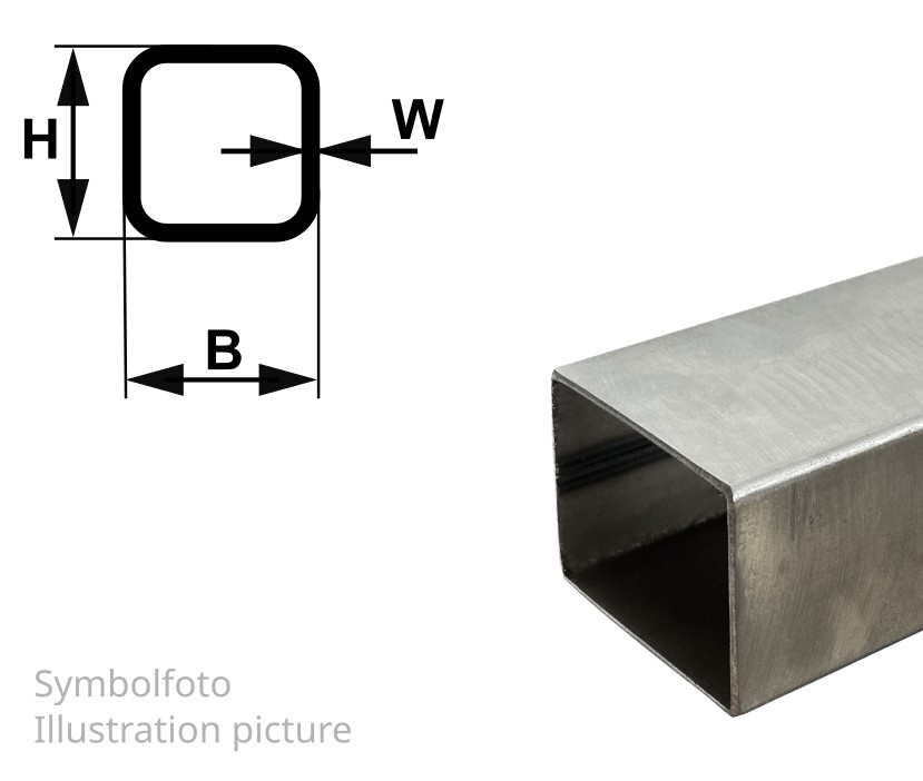 Quadratrohr 10x10x1,5 mm, blank, EN10305-5, E220/E235