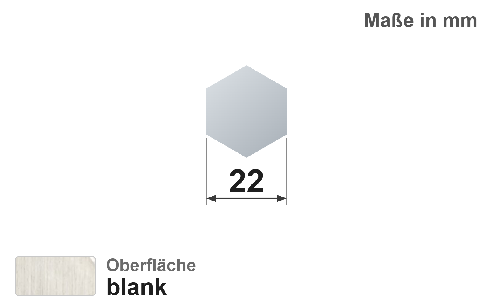 Sechskantstab 22,0 mm, "blank", h11, EN10278, 1.4571/316Ti