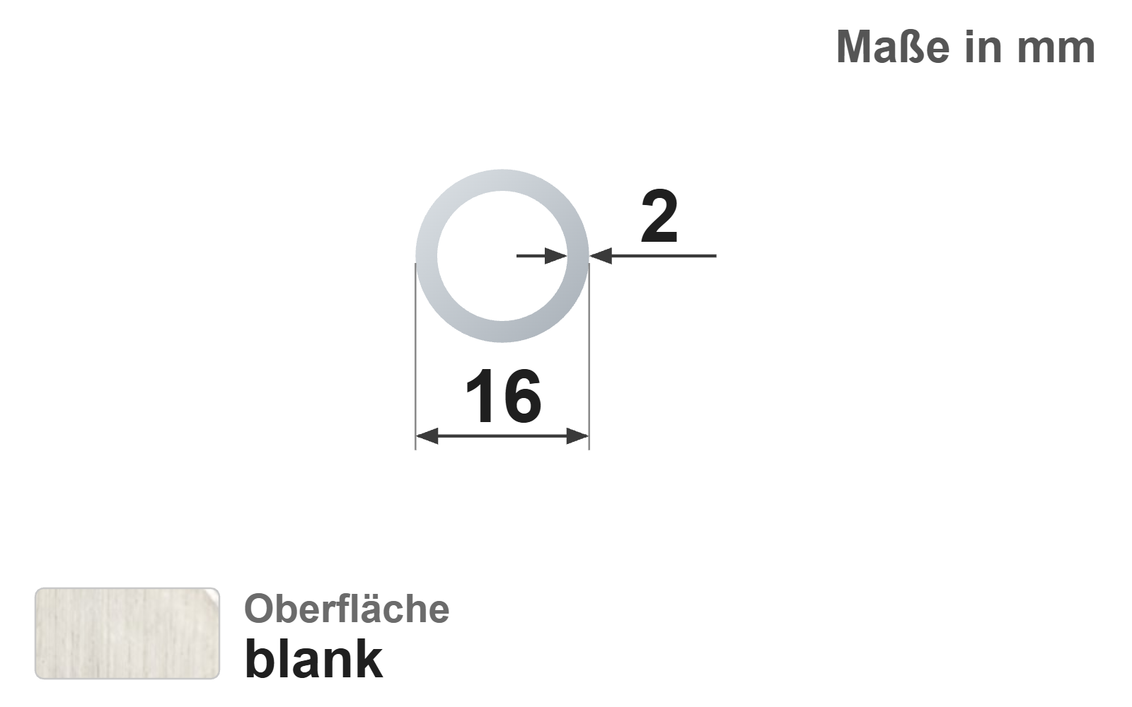Präzisionsstahlrohr nahtlos 16,0x2,0 mm, "blank", EN10305-1, E235+C
