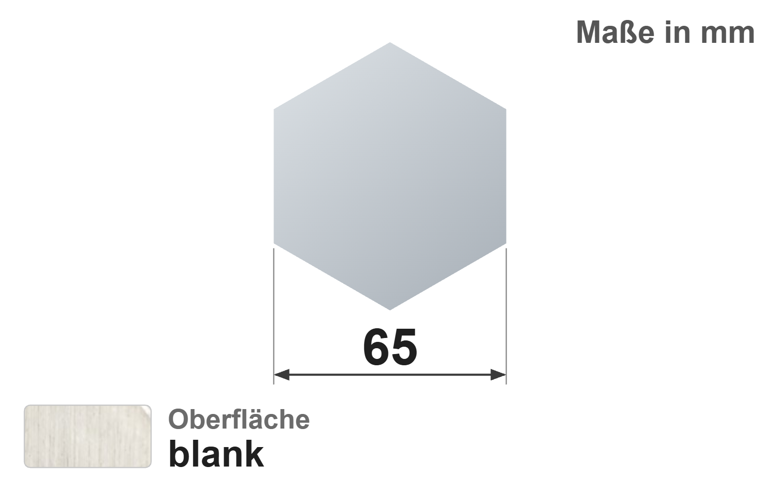 Sechskantstab 65 mm, "blank", h11, EN10278, 11SMnPb30+C