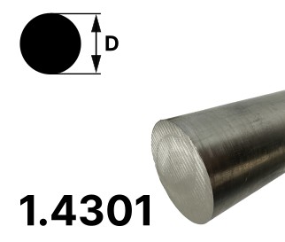 Rundstab 100,0 mm, "gewalzt", EN10060, 1.4301/304 (V2A)