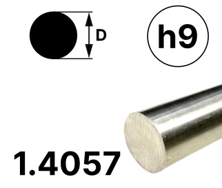 Rundstab 10,0 mm, "blank", h9, EN10278, 1.4057+QT