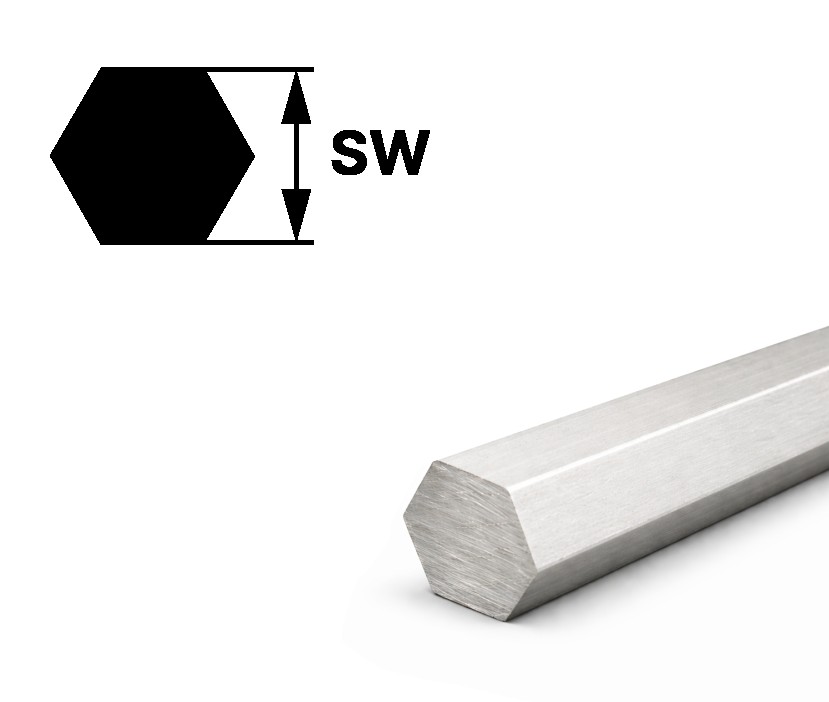 Sechskantstab 7,0 mm, "blank", h11, EN10278, 1.4404/316L (V4A)