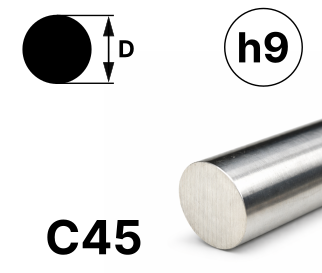 Rundstab 6,0 mm, "blank", h9, EN10278, C45