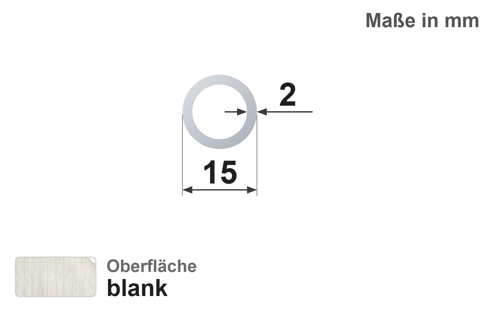 Präzisionsstahlrohr nahtlos 15,0x2,0 mm, "blank", EN10305-1, E235+C