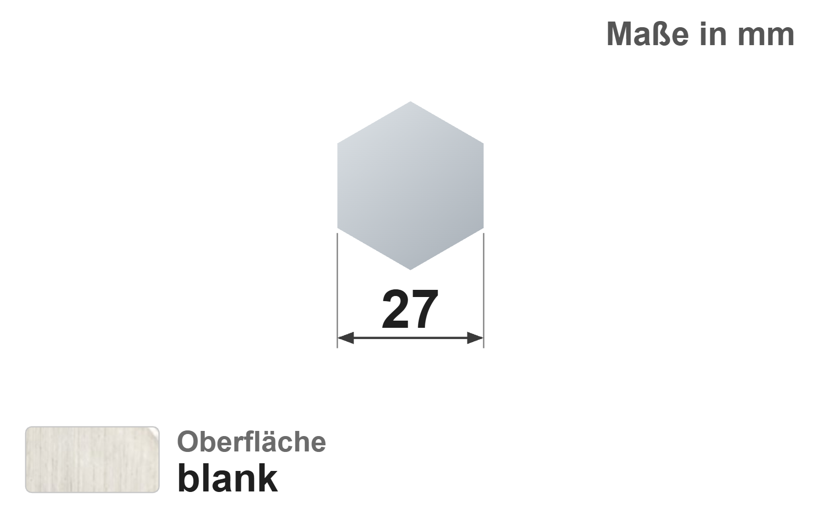 Sechskantstab 27 mm, "blank", h11, EN10278, 42CrMoS4+QT+C
