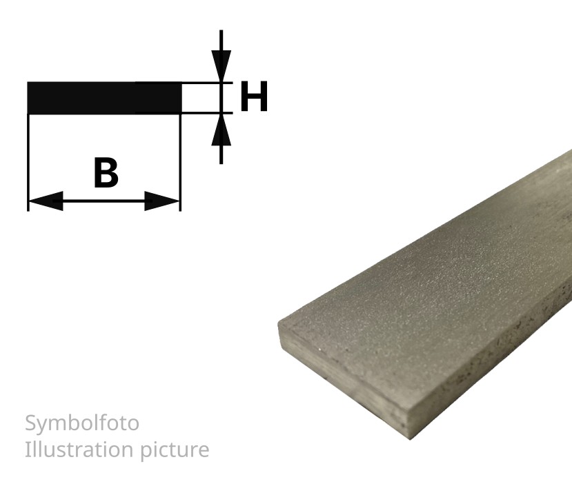 Flachstab 20x6 mm, "blank", h11, EN10278, 1.4301/304 (V2A)