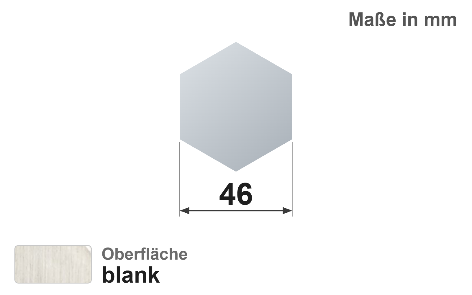 Sechskantstab 46 mm, "blank", h11, EN10278, 11SMnPb30+C