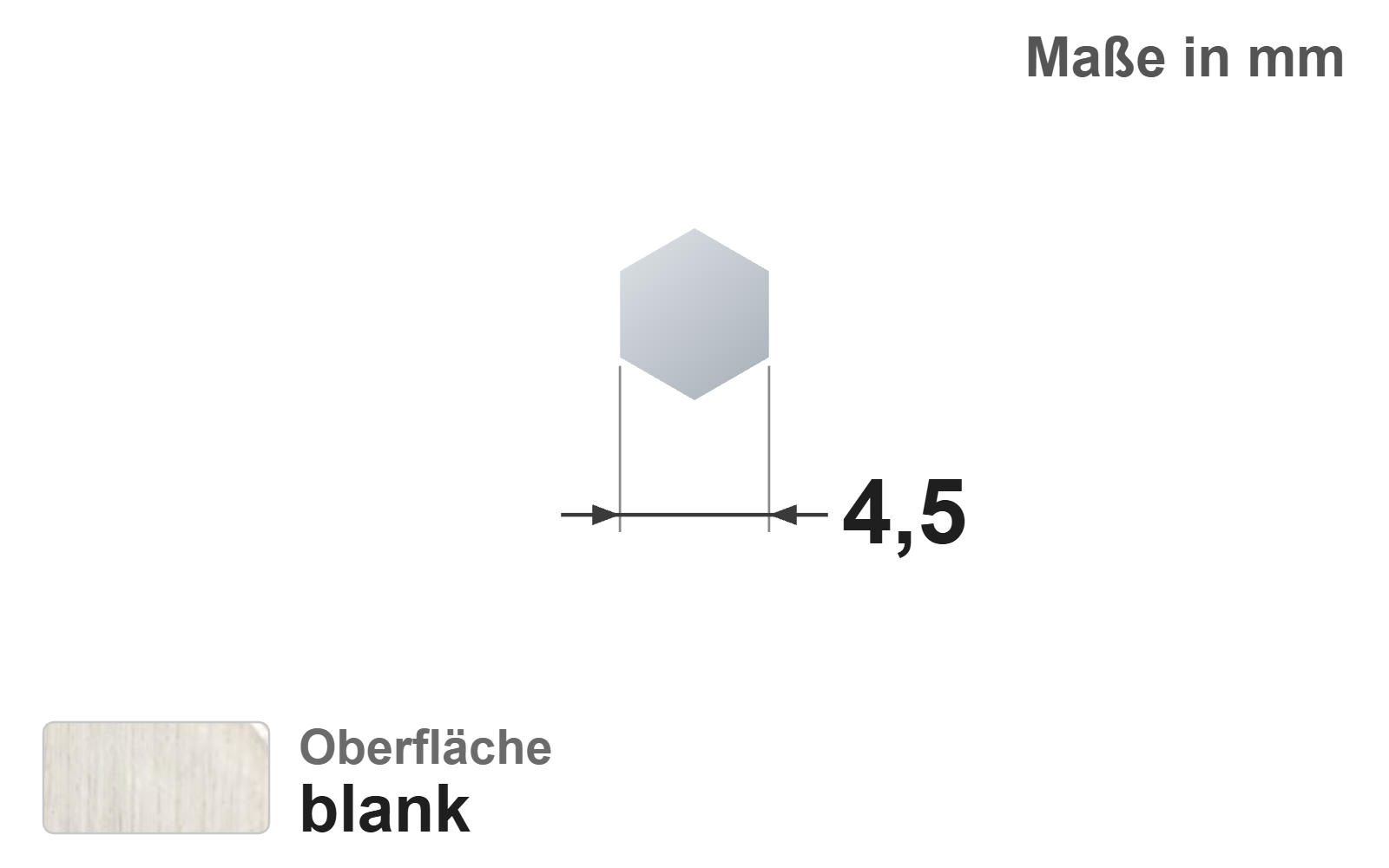 Sechskantstab 4,5 mm, "blank", h11, EN10278, 1.4305/303